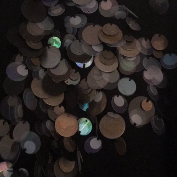 EUC Black dolman SS top w beautiful beading - Picture 2 of 2